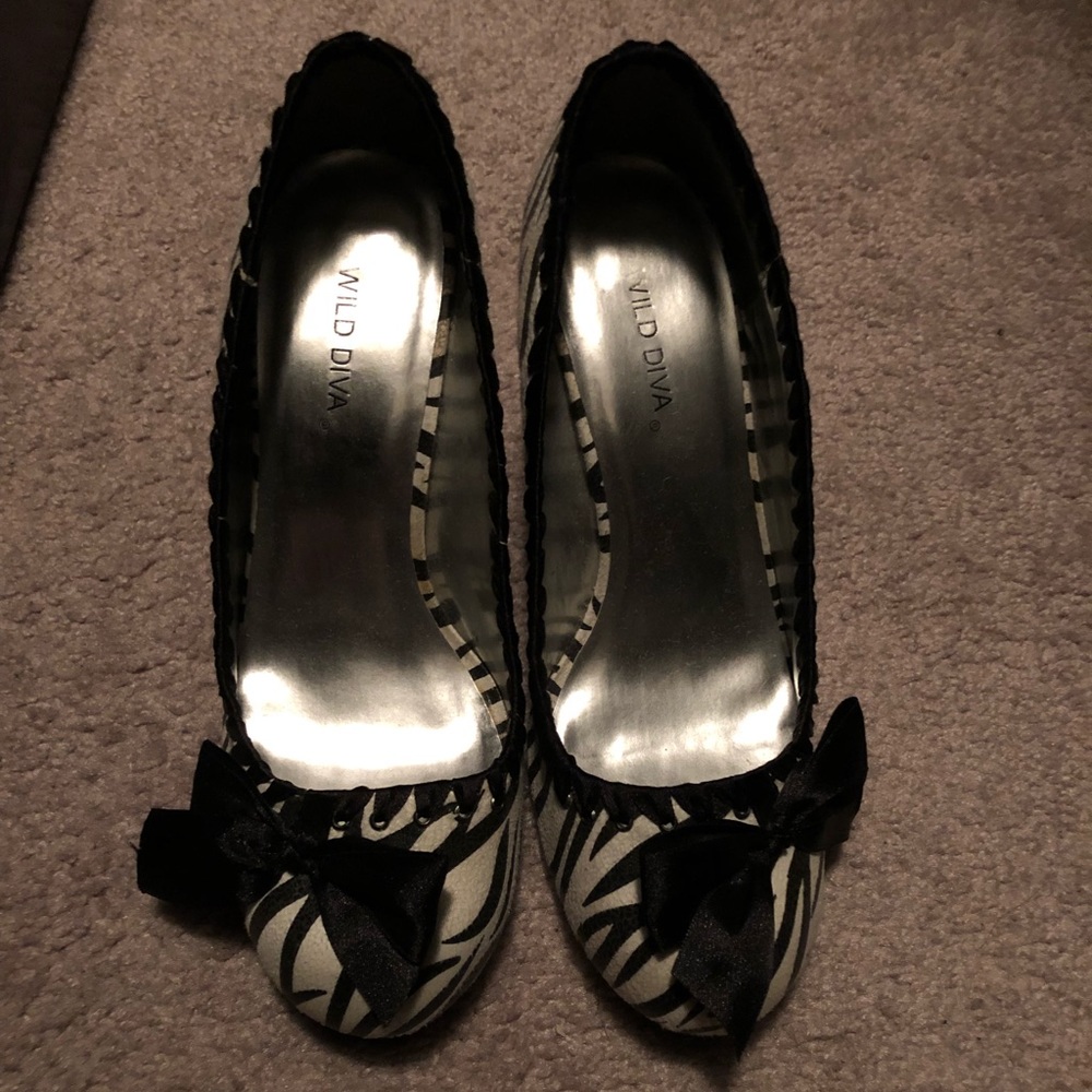 Zebra print heels